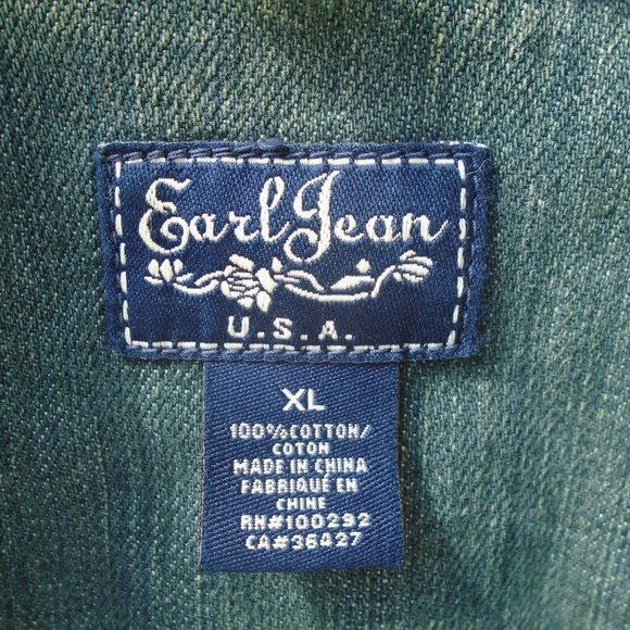 Earl Jeans Women's Truckers Jeans Jacket Size XL Blue - Picture 2 of 4